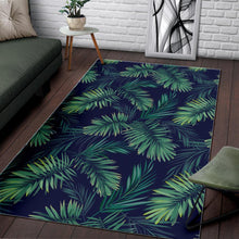 Load image into Gallery viewer, Dark Tropical Palm Leaf Pattern Print Area Rug
