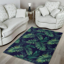 Load image into Gallery viewer, Dark Tropical Palm Leaf Pattern Print Area Rug
