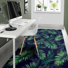 Load image into Gallery viewer, Dark Tropical Palm Leaf Pattern Print Area Rug
