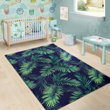Load image into Gallery viewer, Dark Tropical Palm Leaf Pattern Print Area Rug

