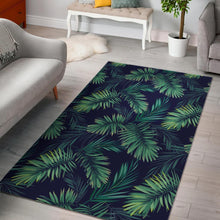 Load image into Gallery viewer, Dark Tropical Palm Leaf Pattern Print Area Rug
