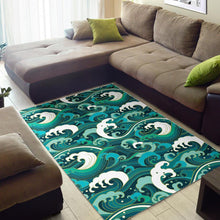 Load image into Gallery viewer, Deep Sea Wave Surfing Pattern Print Area Rug
