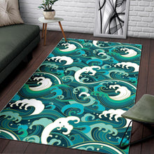 Load image into Gallery viewer, Deep Sea Wave Surfing Pattern Print Area Rug
