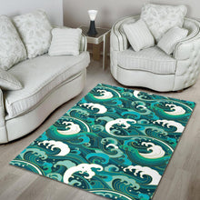 Load image into Gallery viewer, Deep Sea Wave Surfing Pattern Print Area Rug
