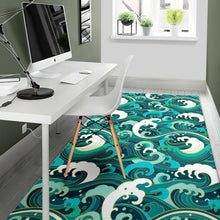 Load image into Gallery viewer, Deep Sea Wave Surfing Pattern Print Area Rug
