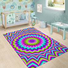 Load image into Gallery viewer, Dizzy Circle Moving Optical Illusion Area Rug
