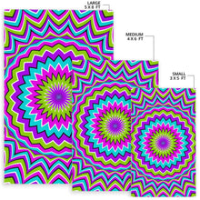 Load image into Gallery viewer, Dizzy Circle Moving Optical Illusion Area Rug
