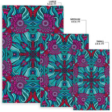 Load image into Gallery viewer, Ethnic Teal Bohemian Pattern Print Area Rug
