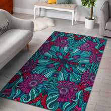 Load image into Gallery viewer, Ethnic Teal Bohemian Pattern Print Area Rug
