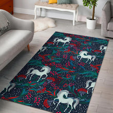 Load image into Gallery viewer, Fairy Floral Unicorn Pattern Print Area Rug
