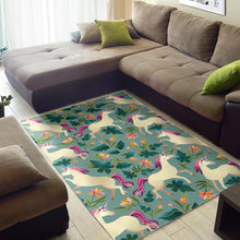 Load image into Gallery viewer, Floral Unicorn Pattern Print Area Rug
