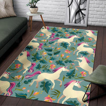 Load image into Gallery viewer, Floral Unicorn Pattern Print Area Rug
