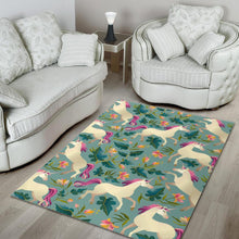 Load image into Gallery viewer, Floral Unicorn Pattern Print Area Rug
