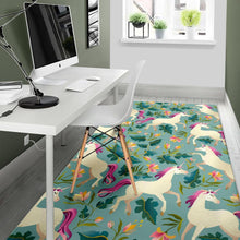 Load image into Gallery viewer, Floral Unicorn Pattern Print Area Rug

