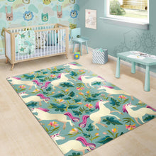 Load image into Gallery viewer, Floral Unicorn Pattern Print Area Rug
