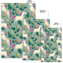 Load image into Gallery viewer, Floral Unicorn Pattern Print Area Rug
