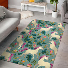 Load image into Gallery viewer, Floral Unicorn Pattern Print Area Rug
