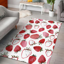 Load image into Gallery viewer, watercolor hand drawn beautiful strawberry pattern Area Rug
