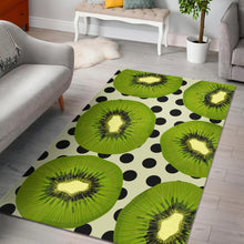 Load image into Gallery viewer, kiwi black dot background Area Rug
