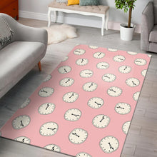 Load image into Gallery viewer, Clock pattern pink blackground Area Rug
