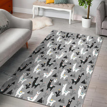 Load image into Gallery viewer, Black and White Llama Pattern Area Rug
