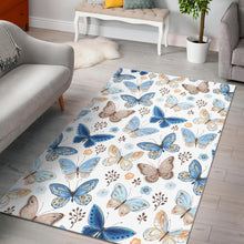 Load image into Gallery viewer, blue butterfly pattern Area Rug
