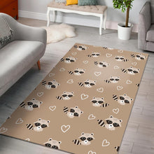 Load image into Gallery viewer, Cute raccoon heart pattern Area Rug
