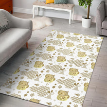 Load image into Gallery viewer, Gold Meneki Neko Lucky Cat Pattern Area Rug
