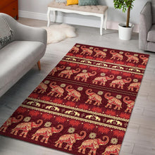 Load image into Gallery viewer, Elephant Red Pattern Ethnic Motifs Area Rug
