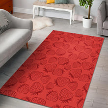 Load image into Gallery viewer, strawberry pattern red background Area Rug
