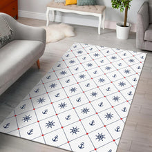 Load image into Gallery viewer, Anchor rudder nautical design pattern Area Rug
