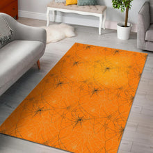 Load image into Gallery viewer, Cobweb Spider Web Pattern Orange Background Area Rug
