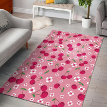 Load image into Gallery viewer, cherry flower pattern pink background Area Rug
