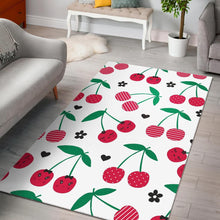 Load image into Gallery viewer, cherry pattern white background Area Rug
