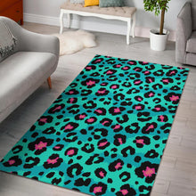 Load image into Gallery viewer, Green leopard skin print pattern Area Rug
