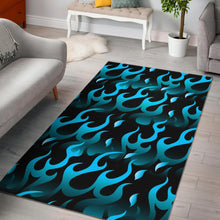Load image into Gallery viewer, Blue Flame Fire Pattern Background Area Rug

