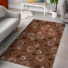 Load image into Gallery viewer, Coffee Cup and Coffe Bean Pattern Area Rug
