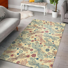 Load image into Gallery viewer, Dragonfly Flower Pattern Area Rug
