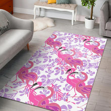 Load image into Gallery viewer, Pink flamingo flower pattern Area Rug
