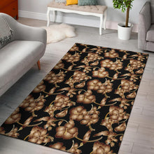 Load image into Gallery viewer, Brown Hibiscus Pattern Print Design HB06 Area Rugs
