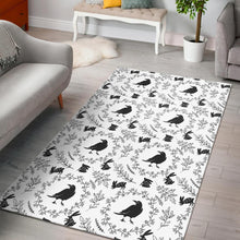 Load image into Gallery viewer, Crows floral wreath rabbit pattern Area Rug
