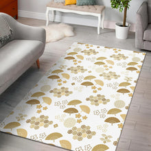 Load image into Gallery viewer, Gold Fan Japanese Pattern Area Rug
