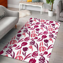 Load image into Gallery viewer, pink sketch tulip pattern Area Rug

