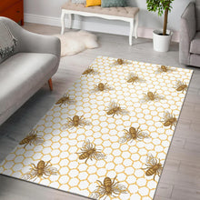 Load image into Gallery viewer, Bee honeycomb seamless design pattern Area Rug
