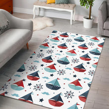 Load image into Gallery viewer, Cute color paper sailboat pattern Area Rug
