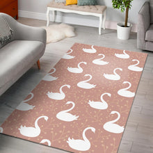 Load image into Gallery viewer, Swan flower light pink background Area Rug
