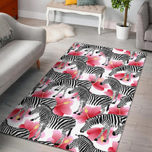 Load image into Gallery viewer, Zebra Red Hibiscus Pattern Area Rug
