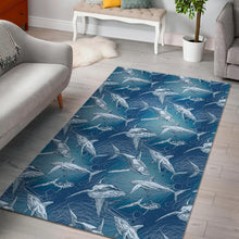 Load image into Gallery viewer, Shark hand drawn Area Rug
