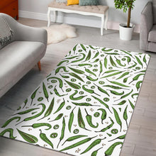 Load image into Gallery viewer, Hand drawn sketch style green Chili peppers pattern Area Rug
