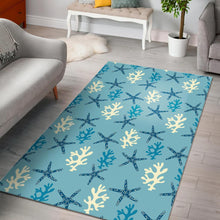 Load image into Gallery viewer, Blue starfish coral reef pattern Area Rug

